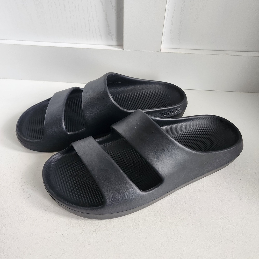 Bombas Friday Slide Mens 9 Black Double Strap Comfort Sandals EVA Foam Slides